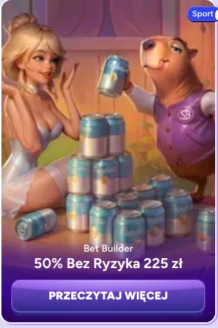 Promocja Bet Builder – 50% bez ryzyka do 225 zł z maskotką Spinbara i blondynką